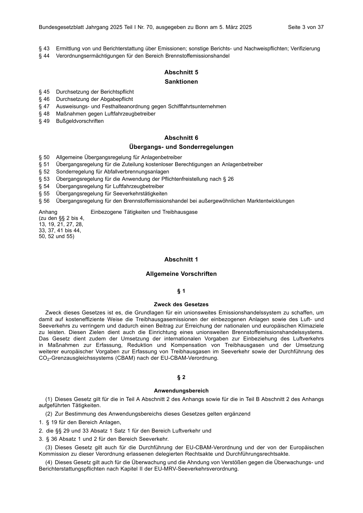 BGBl. 2025, Seite 3 — Originalseite als Abbildung