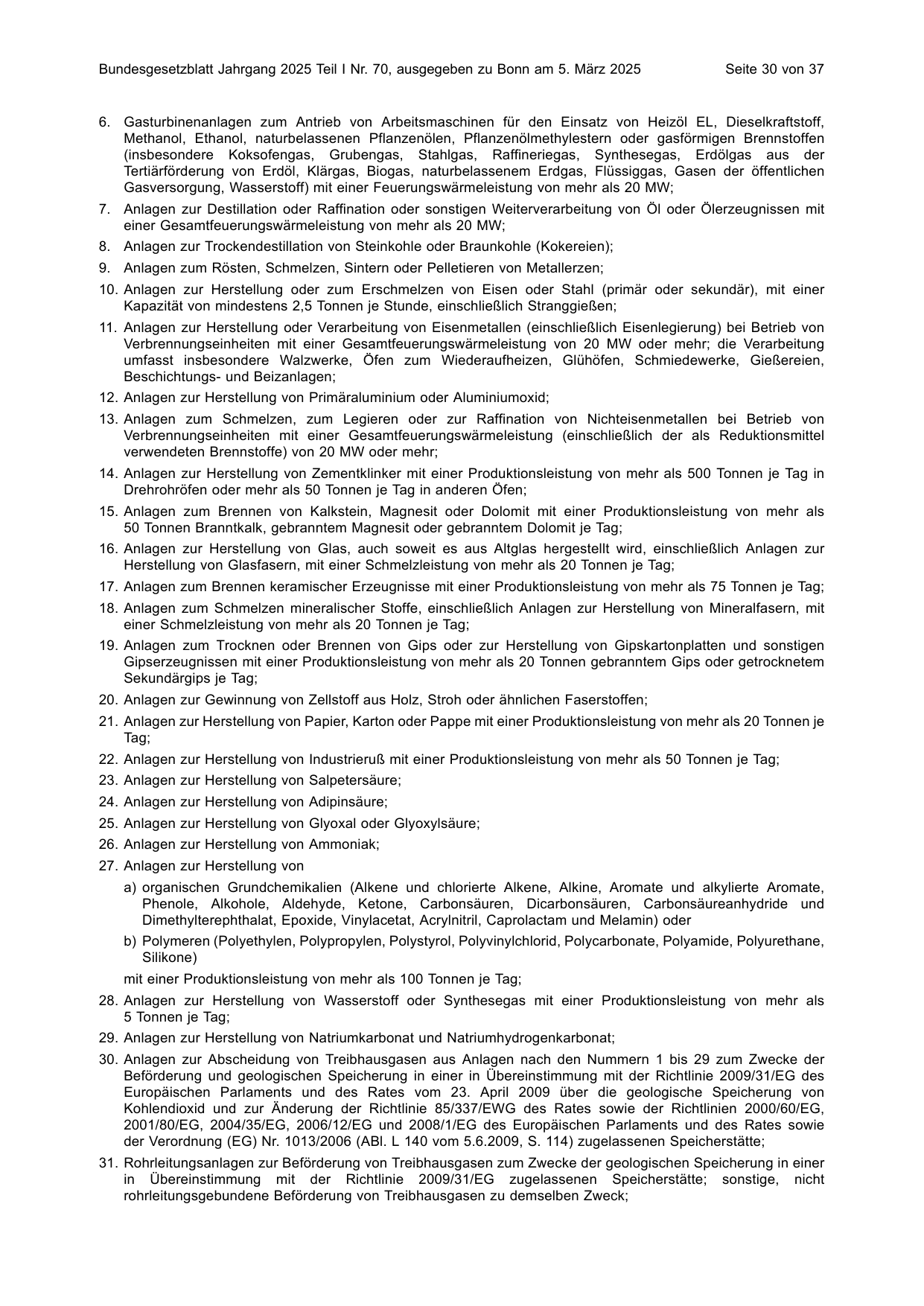 BGBl. 2025, Seite 30 — Originalseite als Abbildung