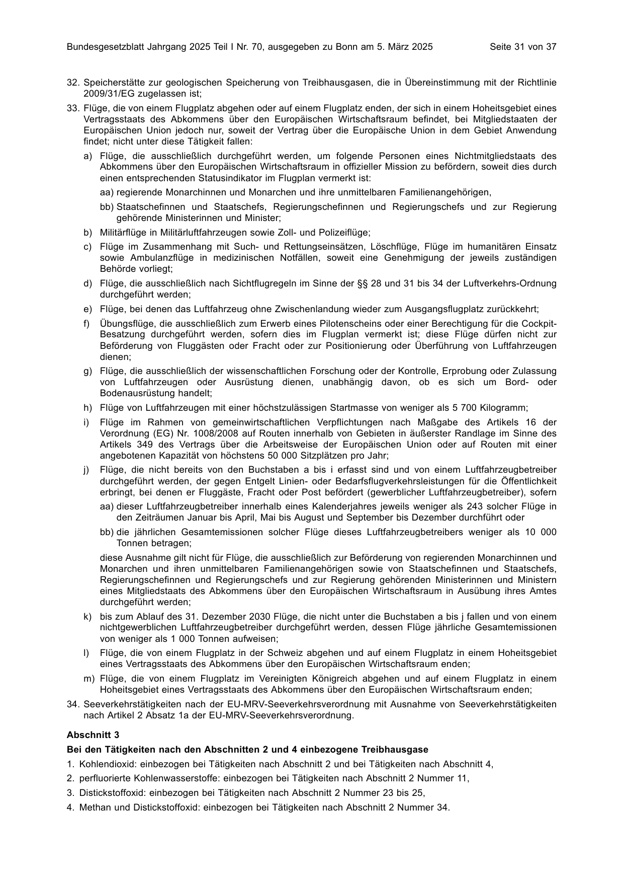BGBl. 2025, Seite 31 — Originalseite als Abbildung