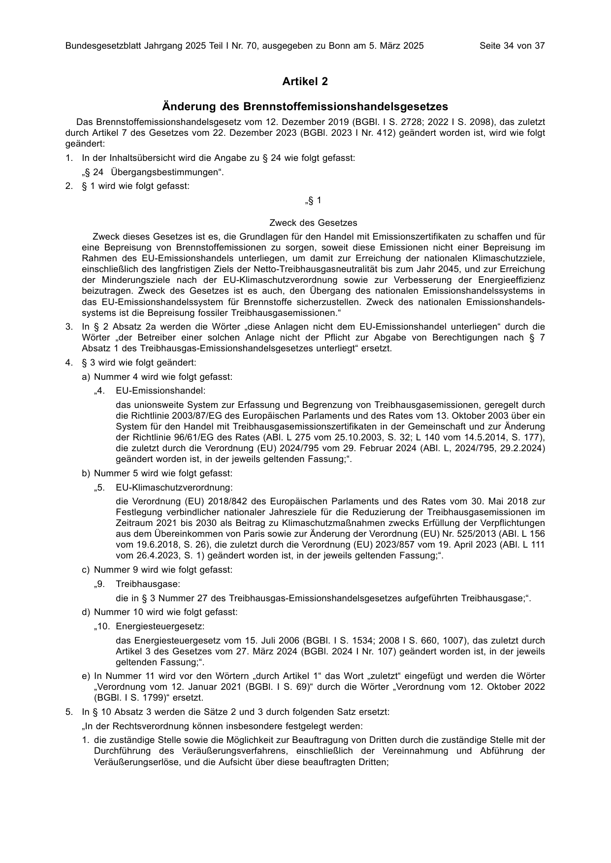 BGBl. 2025, Seite 34 — Originalseite als Abbildung