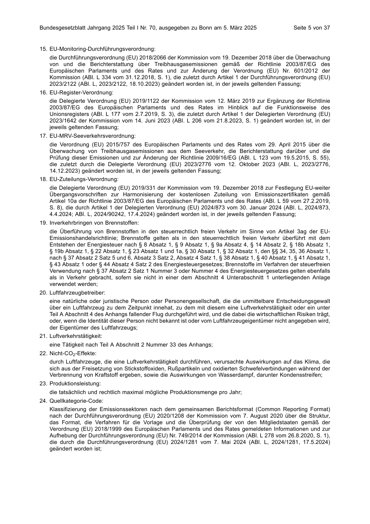 BGBl. 2025, Seite 5 — Originalseite als Abbildung