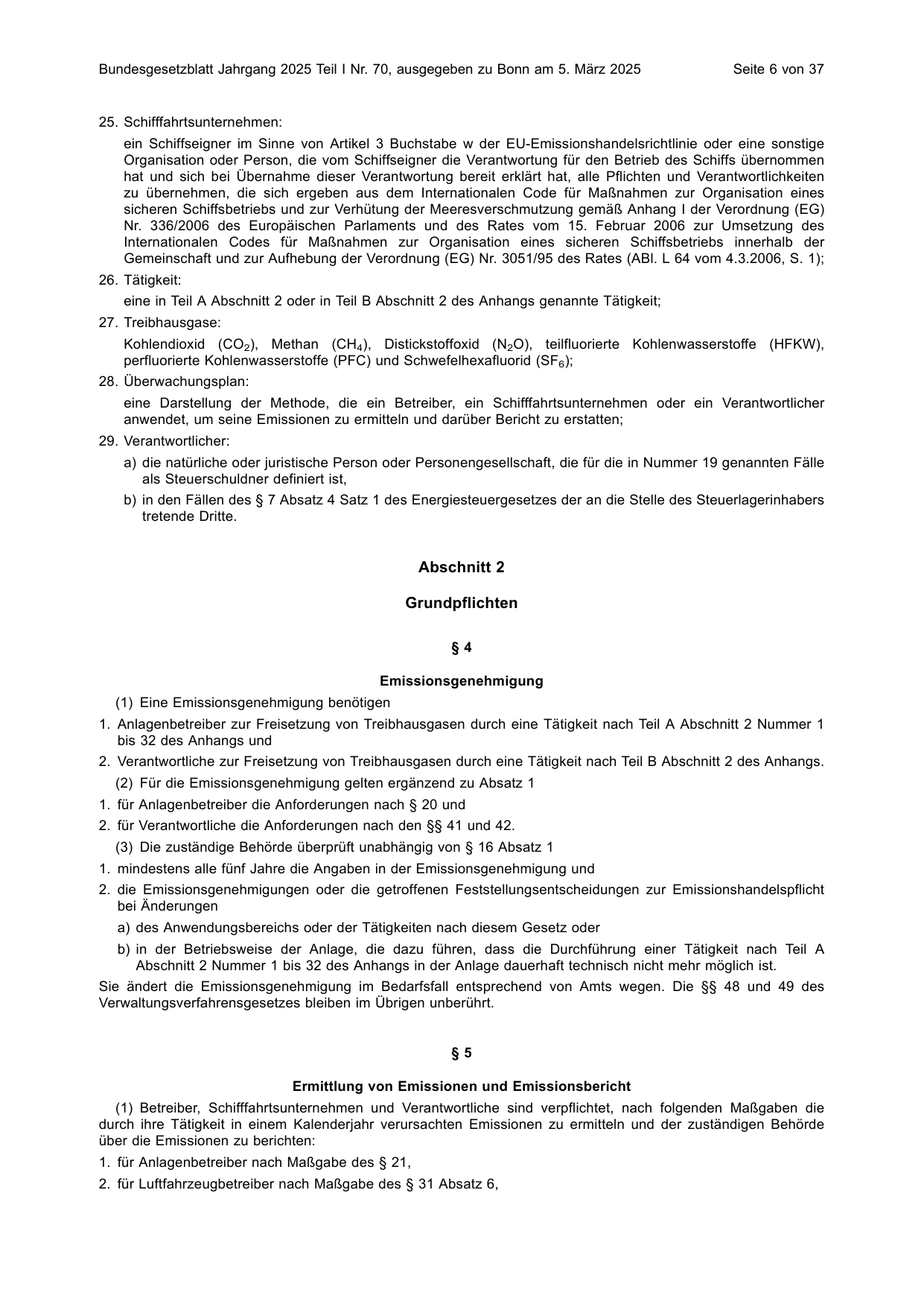 BGBl. 2025, Seite 6 — Originalseite als Abbildung