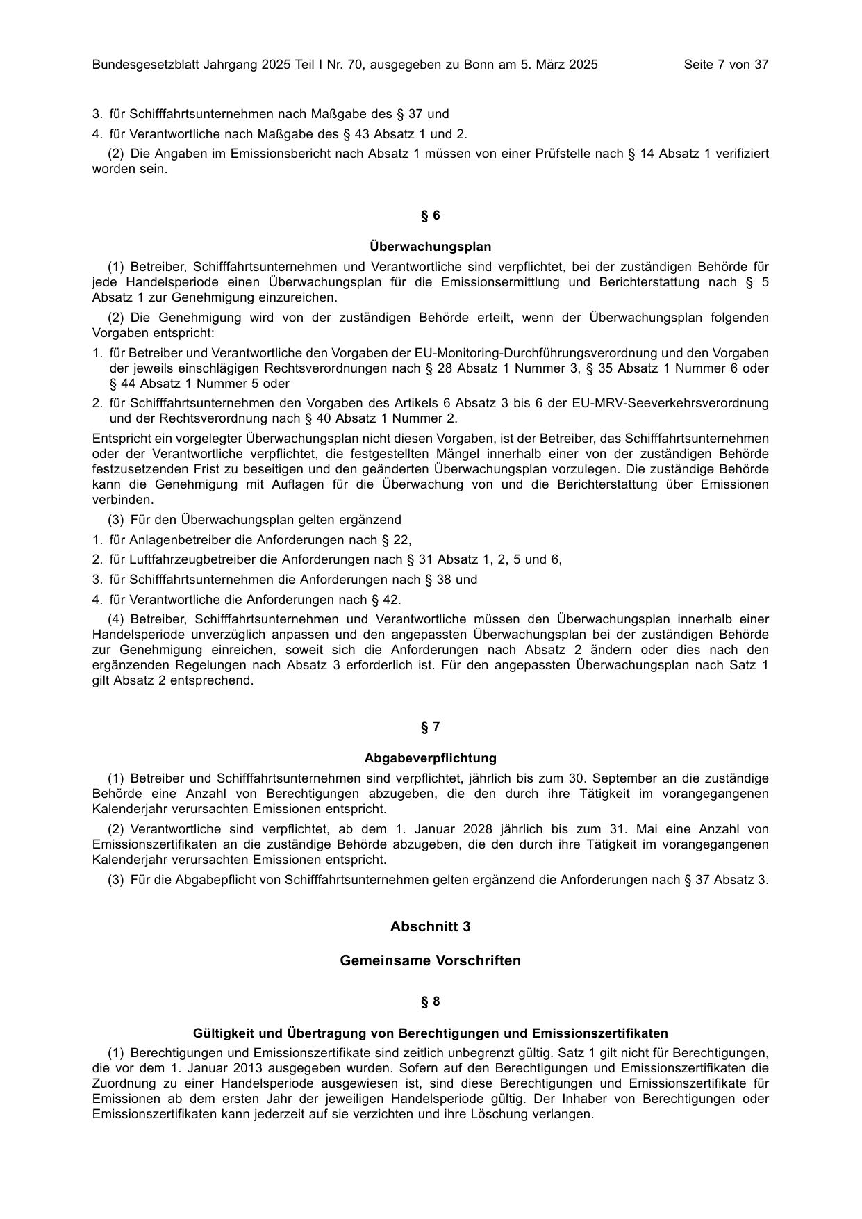 BGBl. 2025, Seite 7 — Originalseite als Abbildung