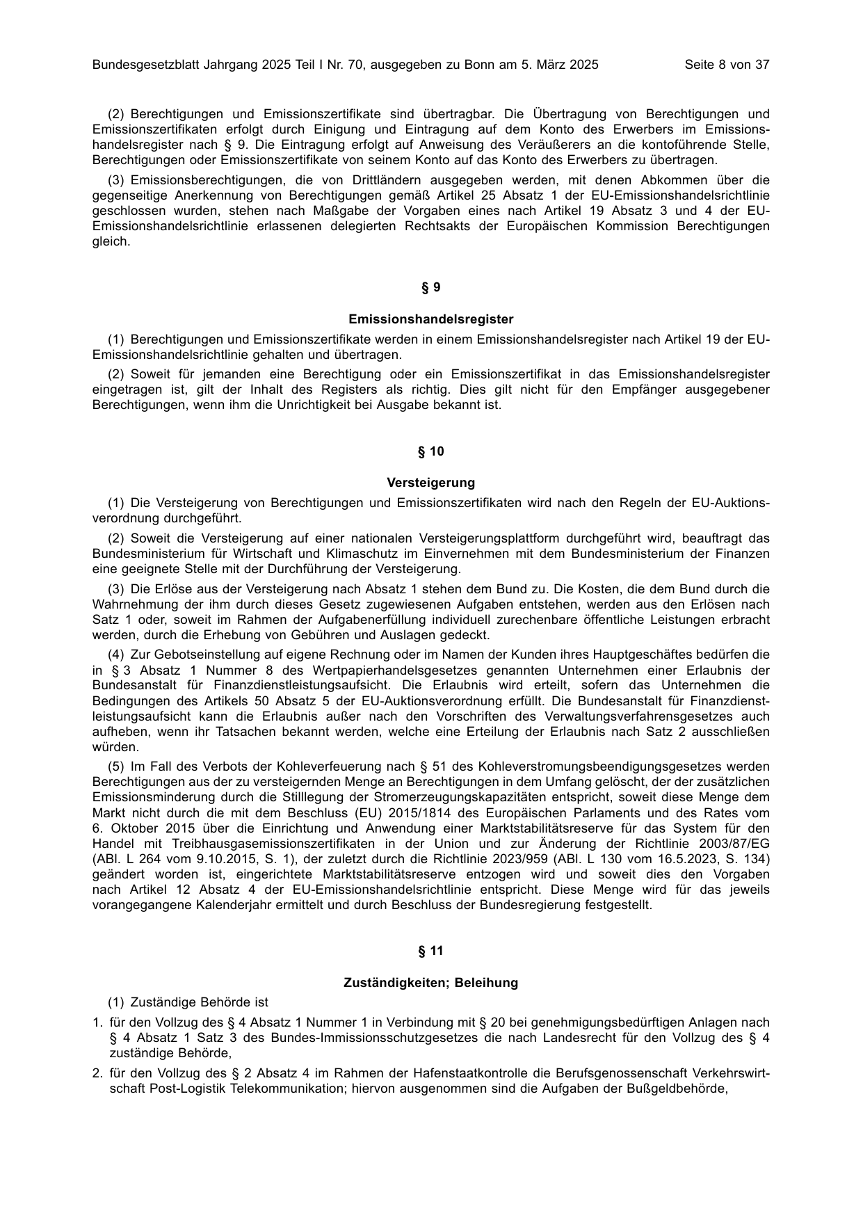 BGBl. 2025, Seite 8 — Originalseite als Abbildung