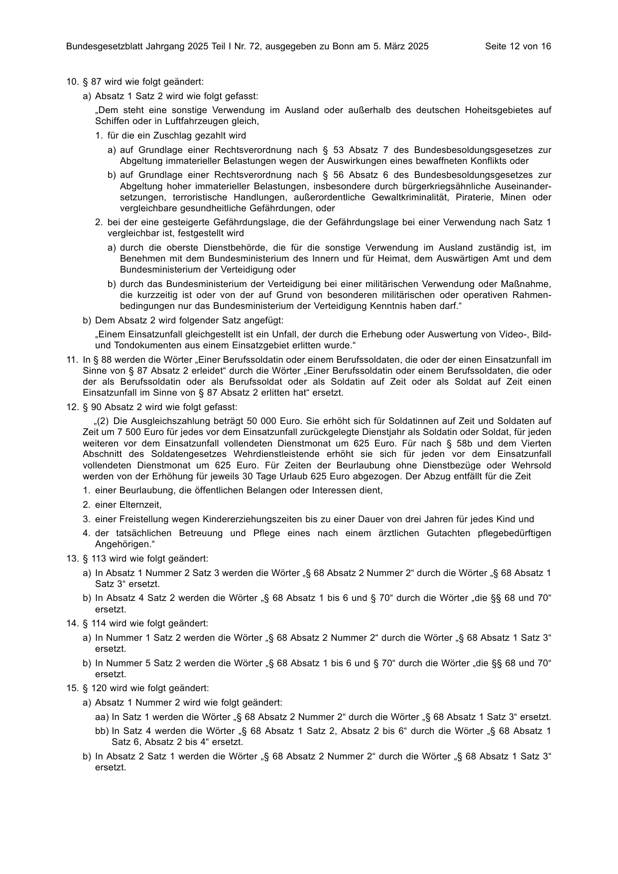BGBl. 2025, Seite 12 — Originalseite als Abbildung