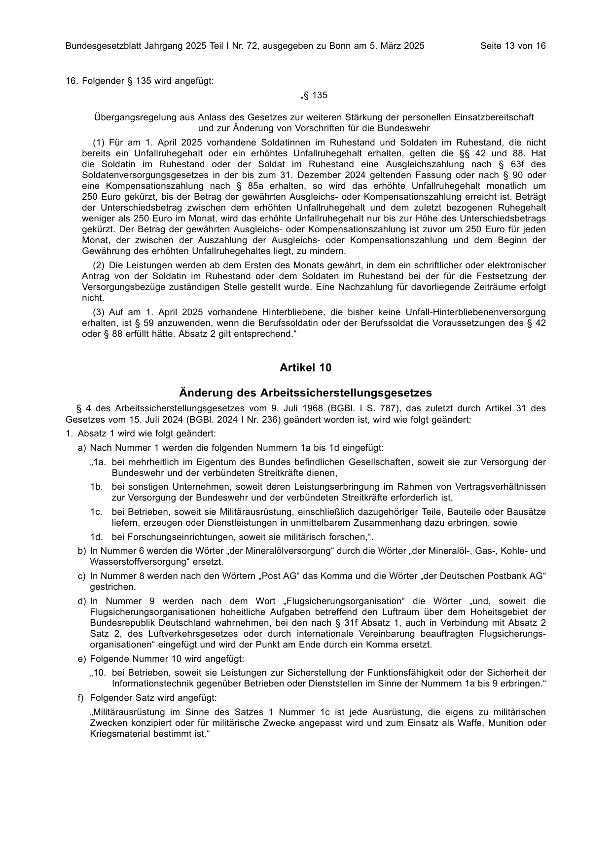 BGBl. 2025, Seite 13 — Originalseite als Abbildung