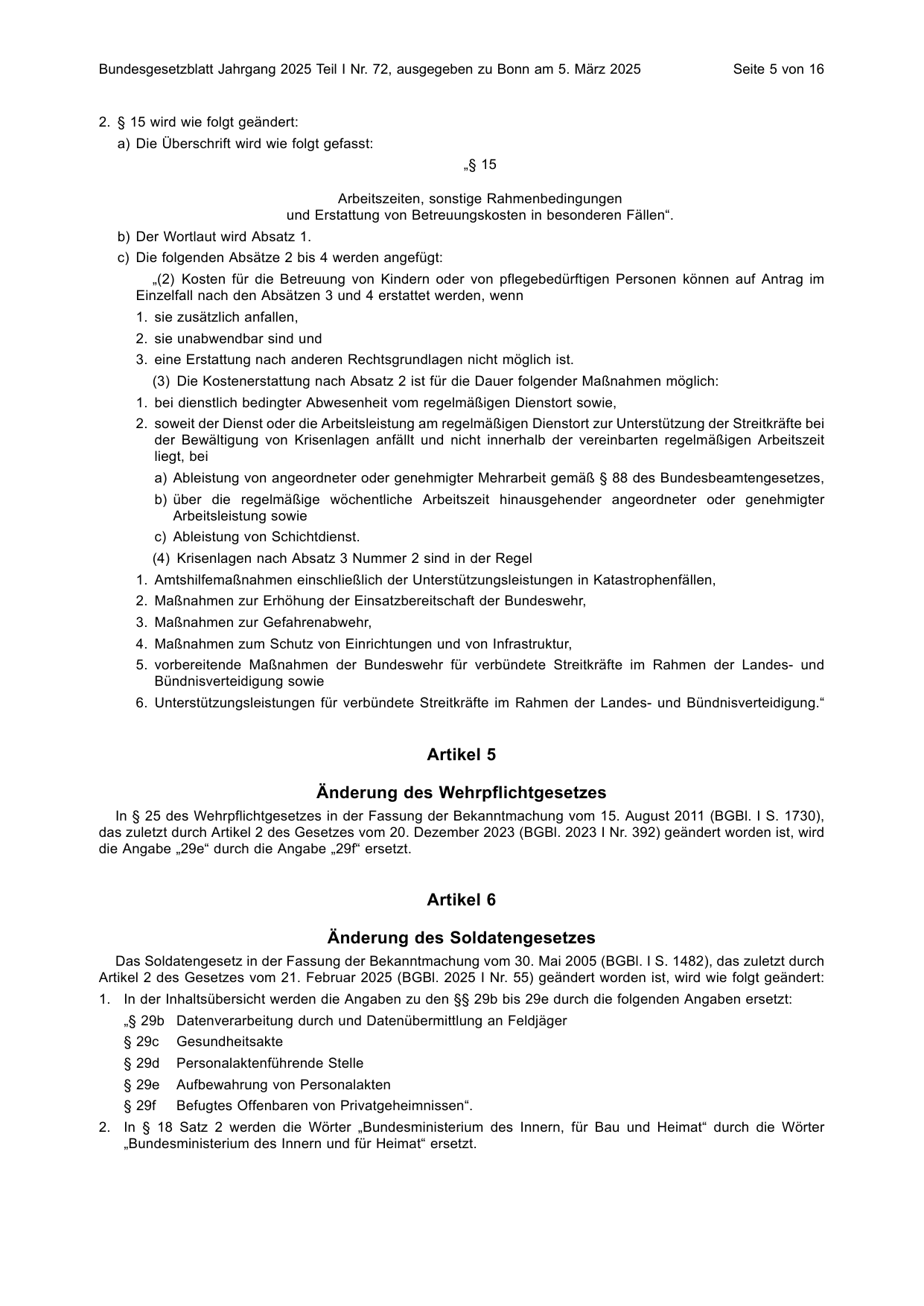BGBl. 2025, Seite 5 — Originalseite als Abbildung