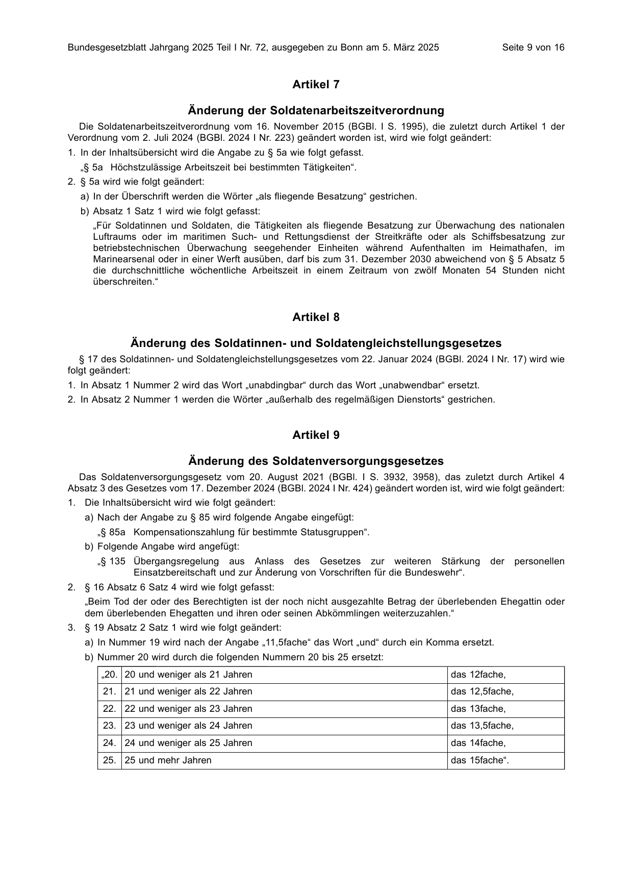 BGBl. 2025, Seite 9 — Originalseite als Abbildung