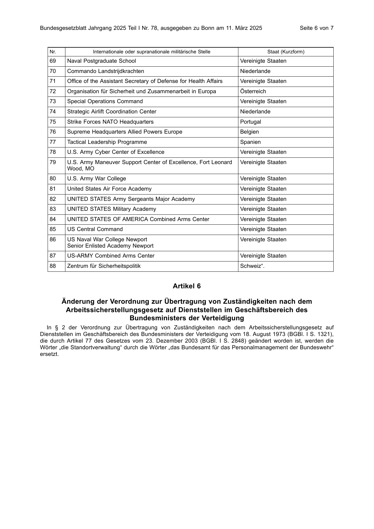 BGBl. 2025, Seite 6 — Originalseite als Abbildung