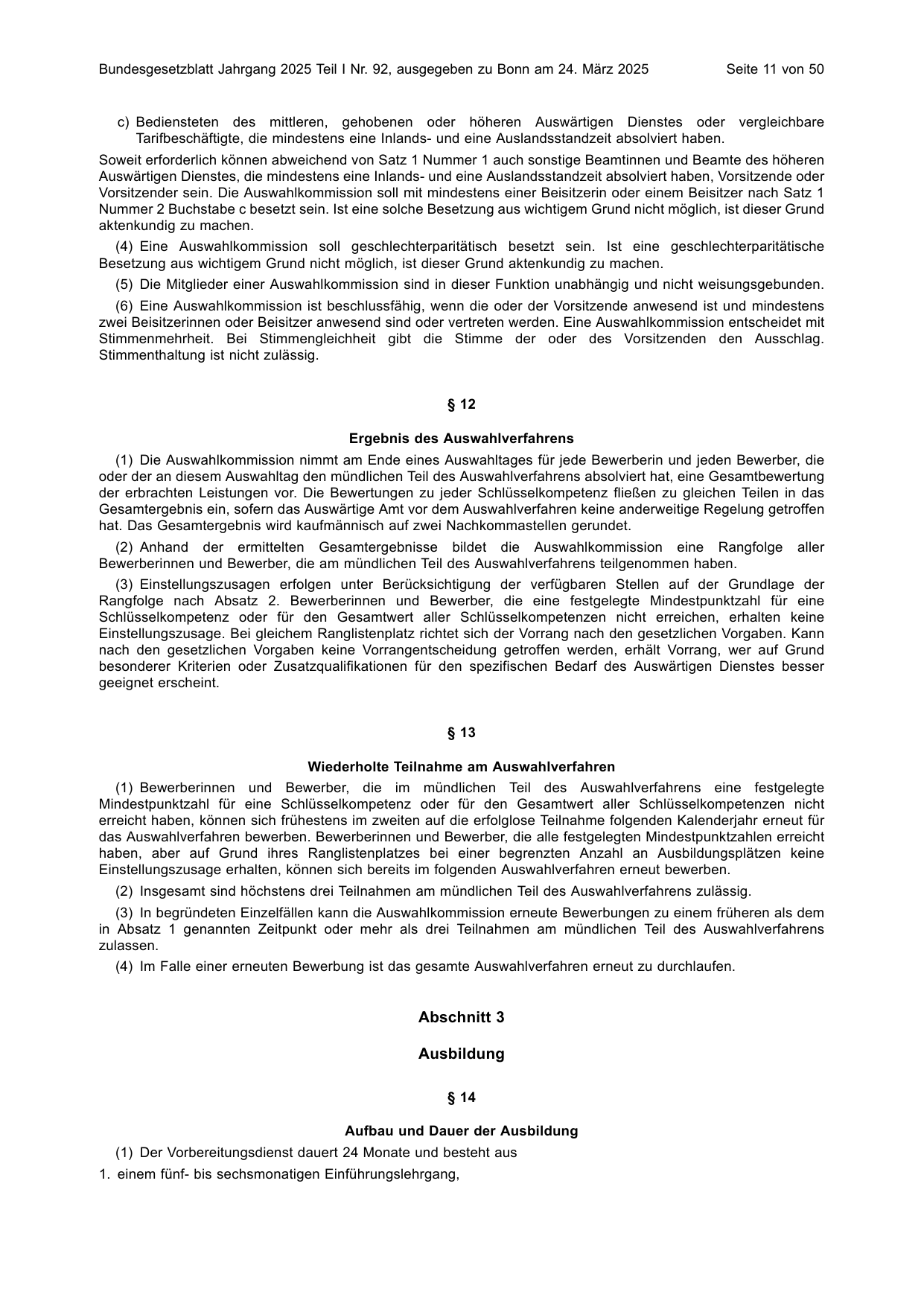 BGBl. 2025, Seite 11 — Originalseite als Abbildung