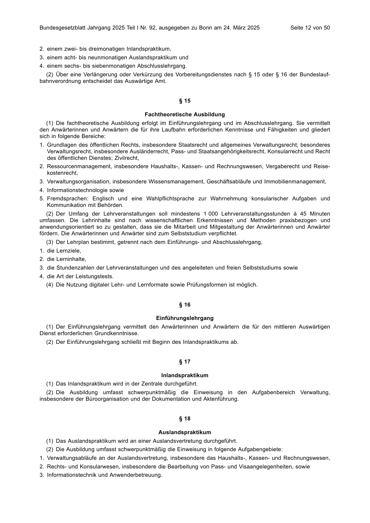 BGBl. 2025, Seite 12 — Originalseite als Abbildung