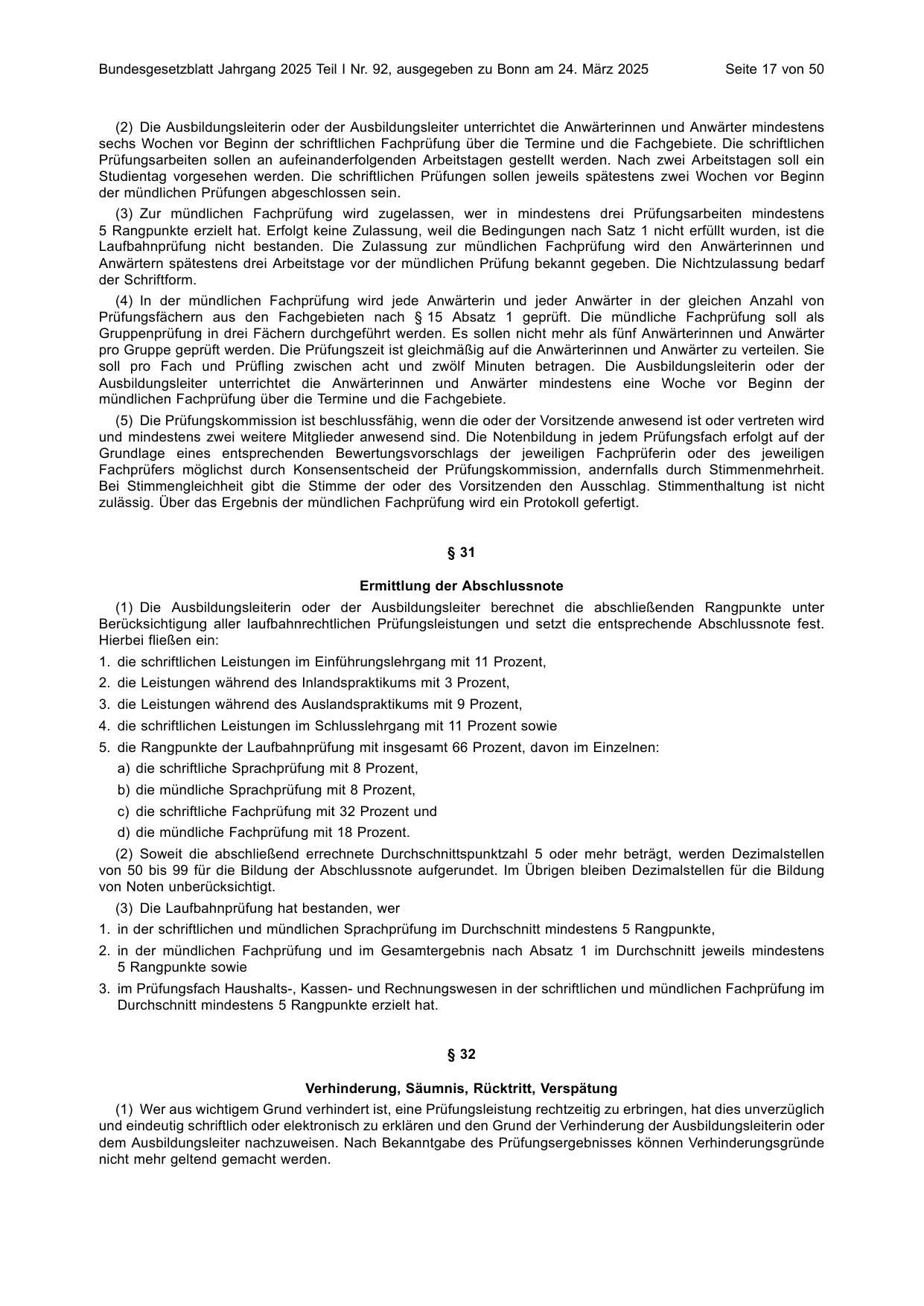 BGBl. 2025, Seite 17 — Originalseite als Abbildung