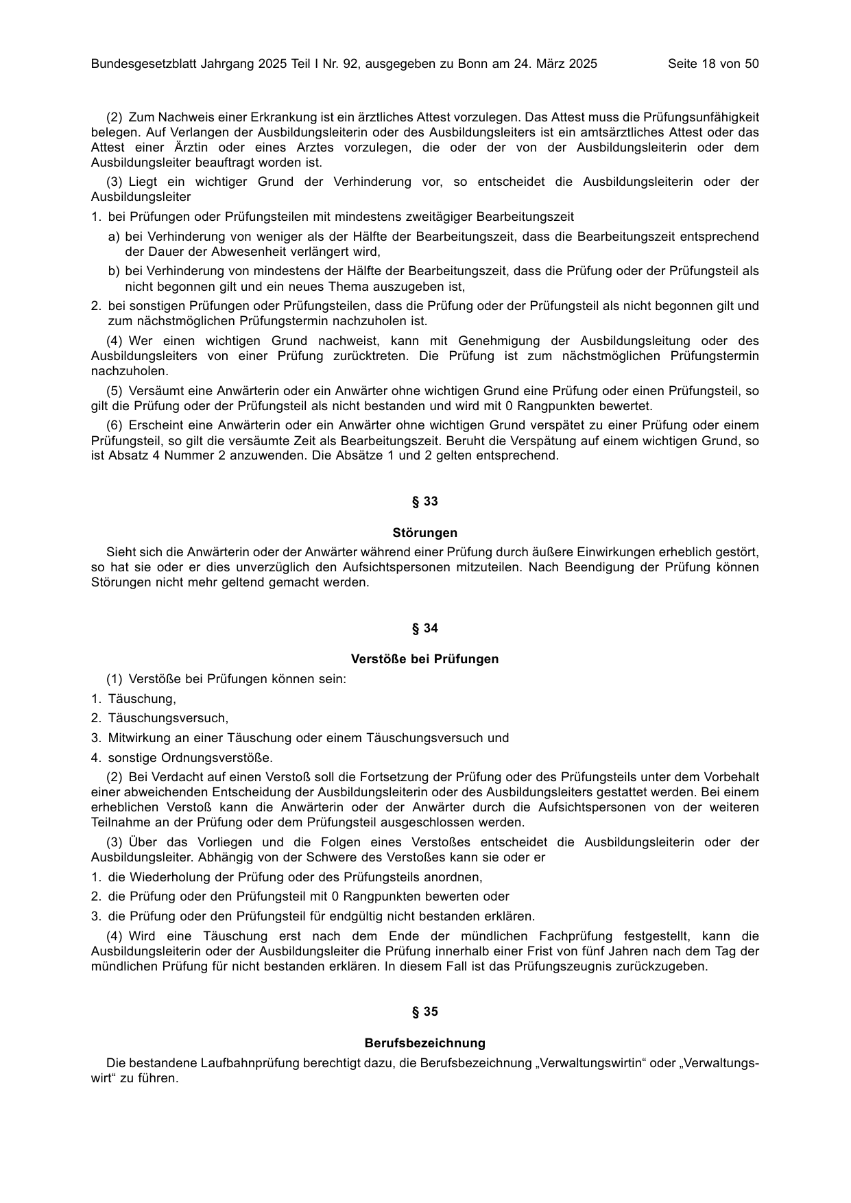 BGBl. 2025, Seite 18 — Originalseite als Abbildung
