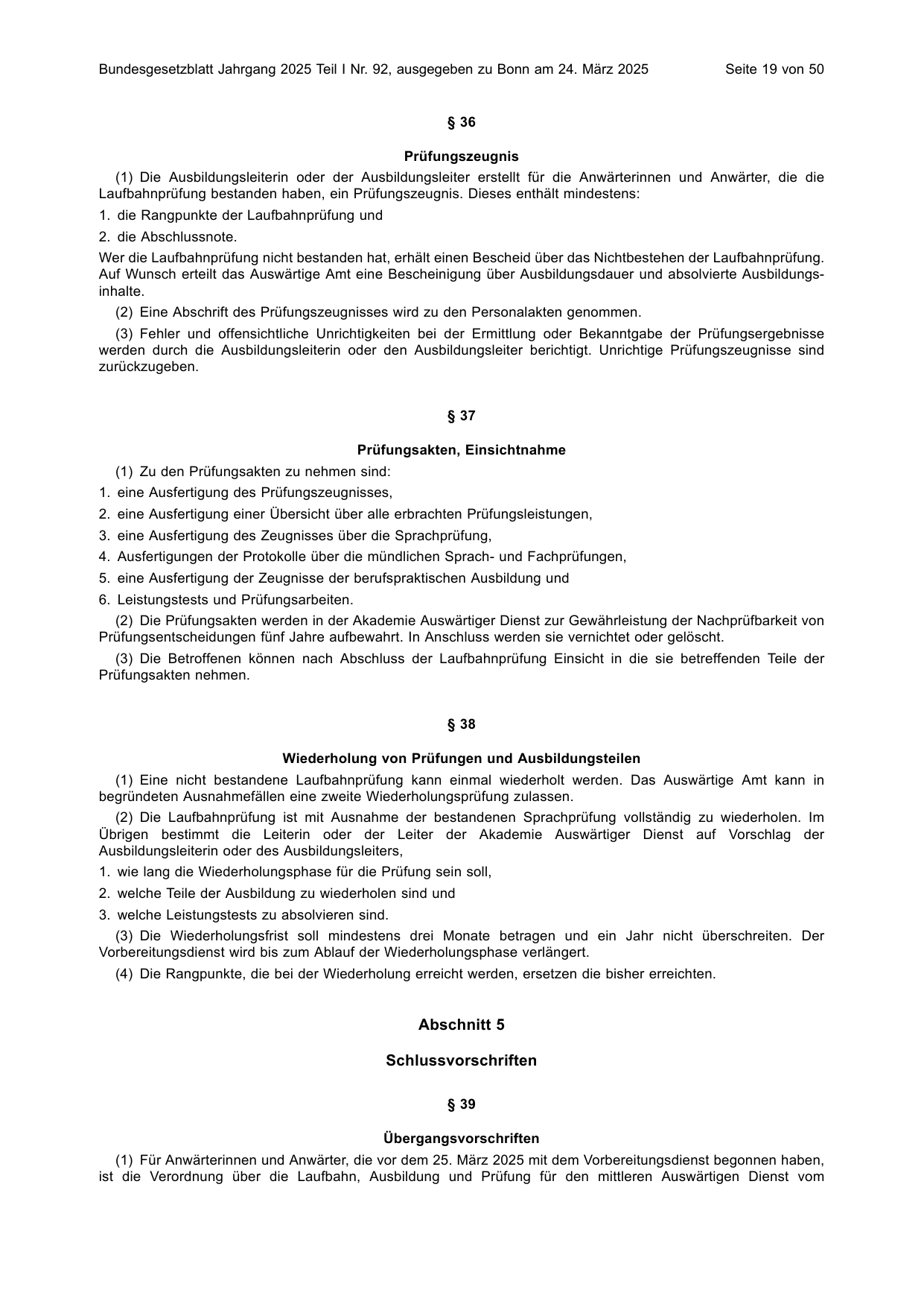BGBl. 2025, Seite 19 — Originalseite als Abbildung