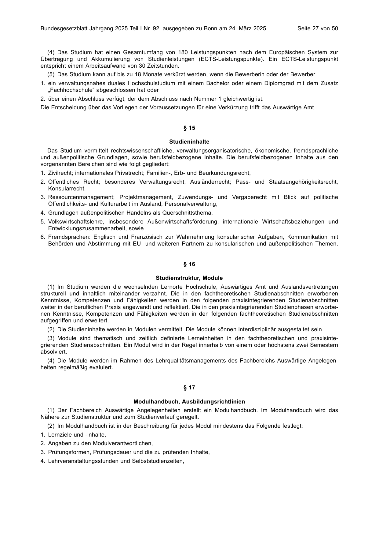 BGBl. 2025, Seite 27 — Originalseite als Abbildung