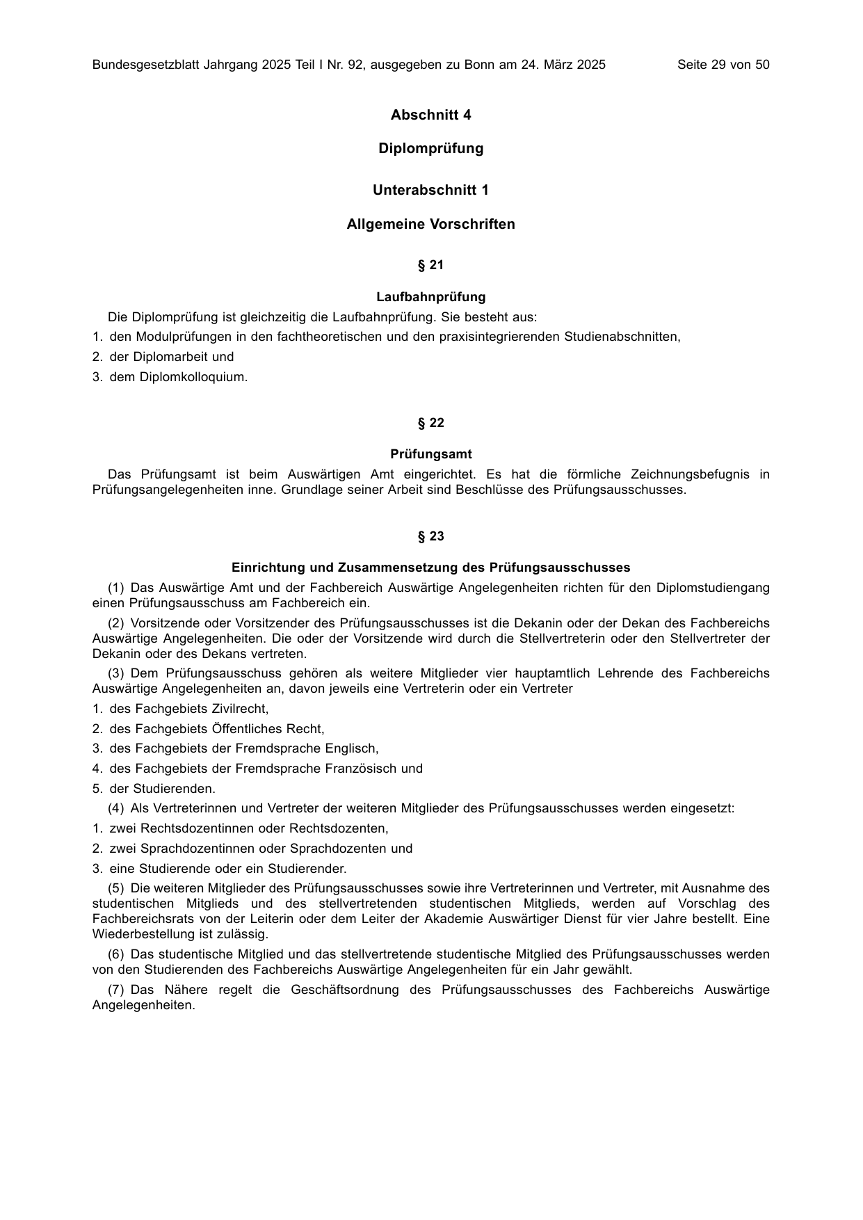 BGBl. 2025, Seite 29 — Originalseite als Abbildung