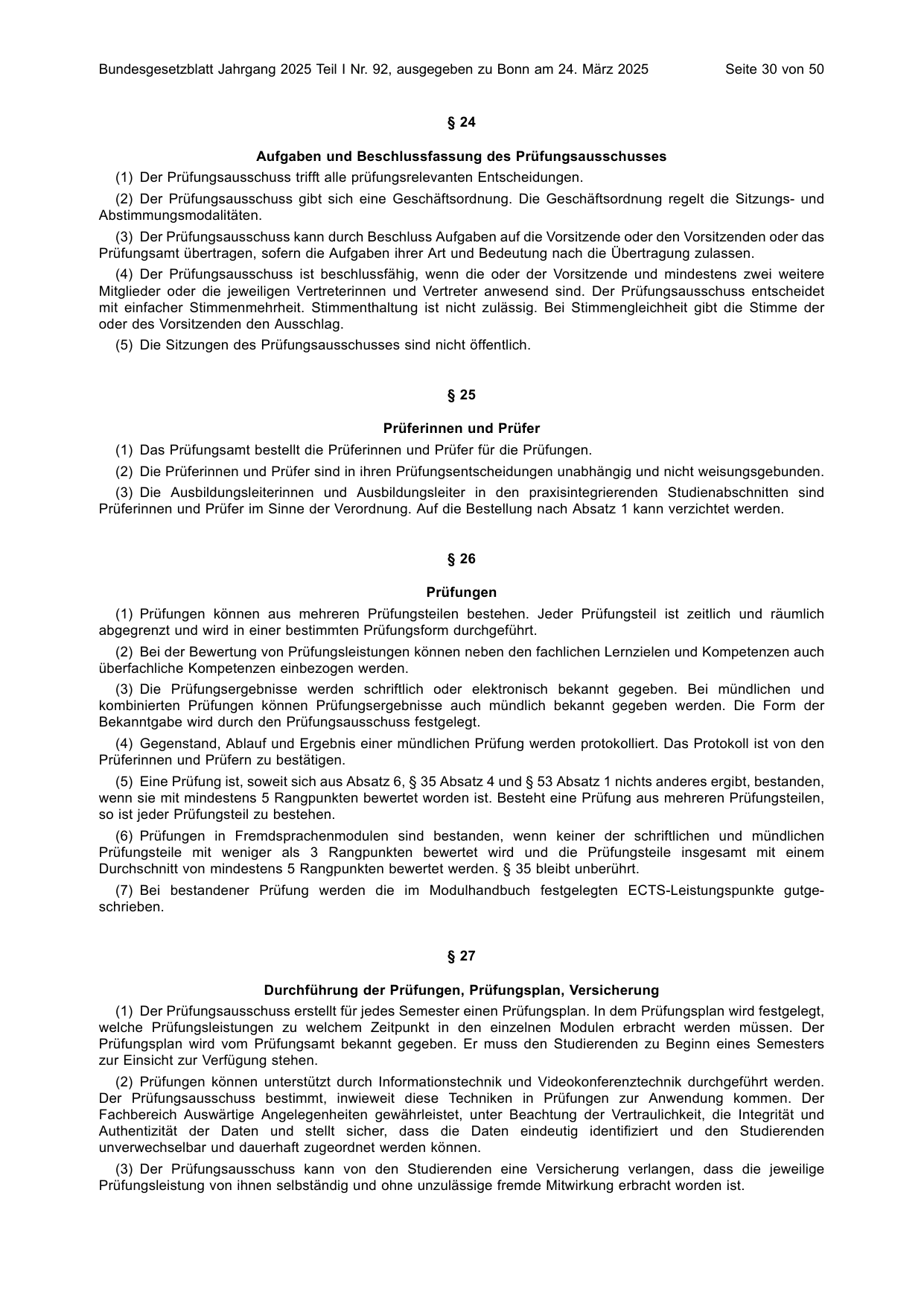 BGBl. 2025, Seite 30 — Originalseite als Abbildung