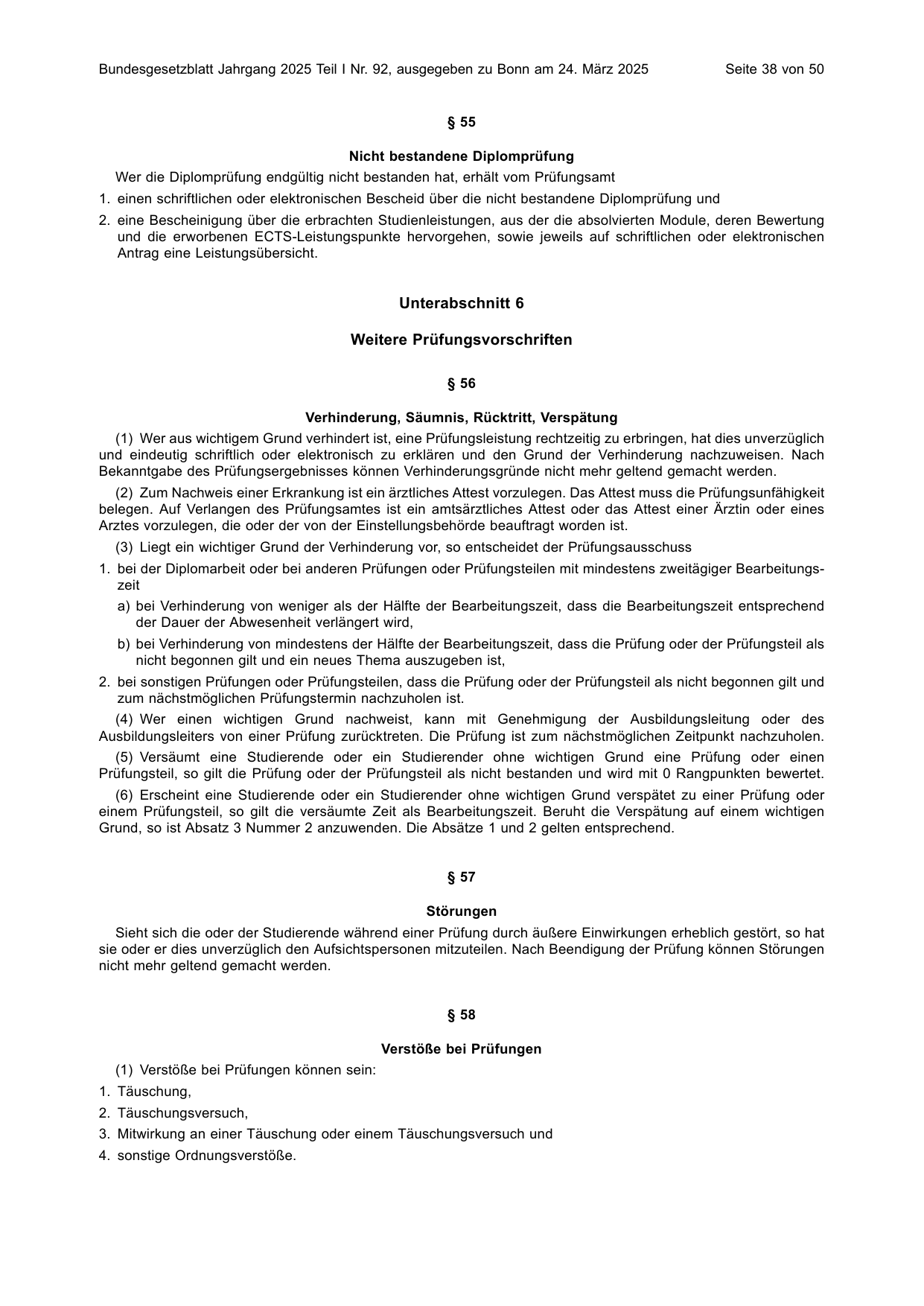 BGBl. 2025, Seite 38 — Originalseite als Abbildung