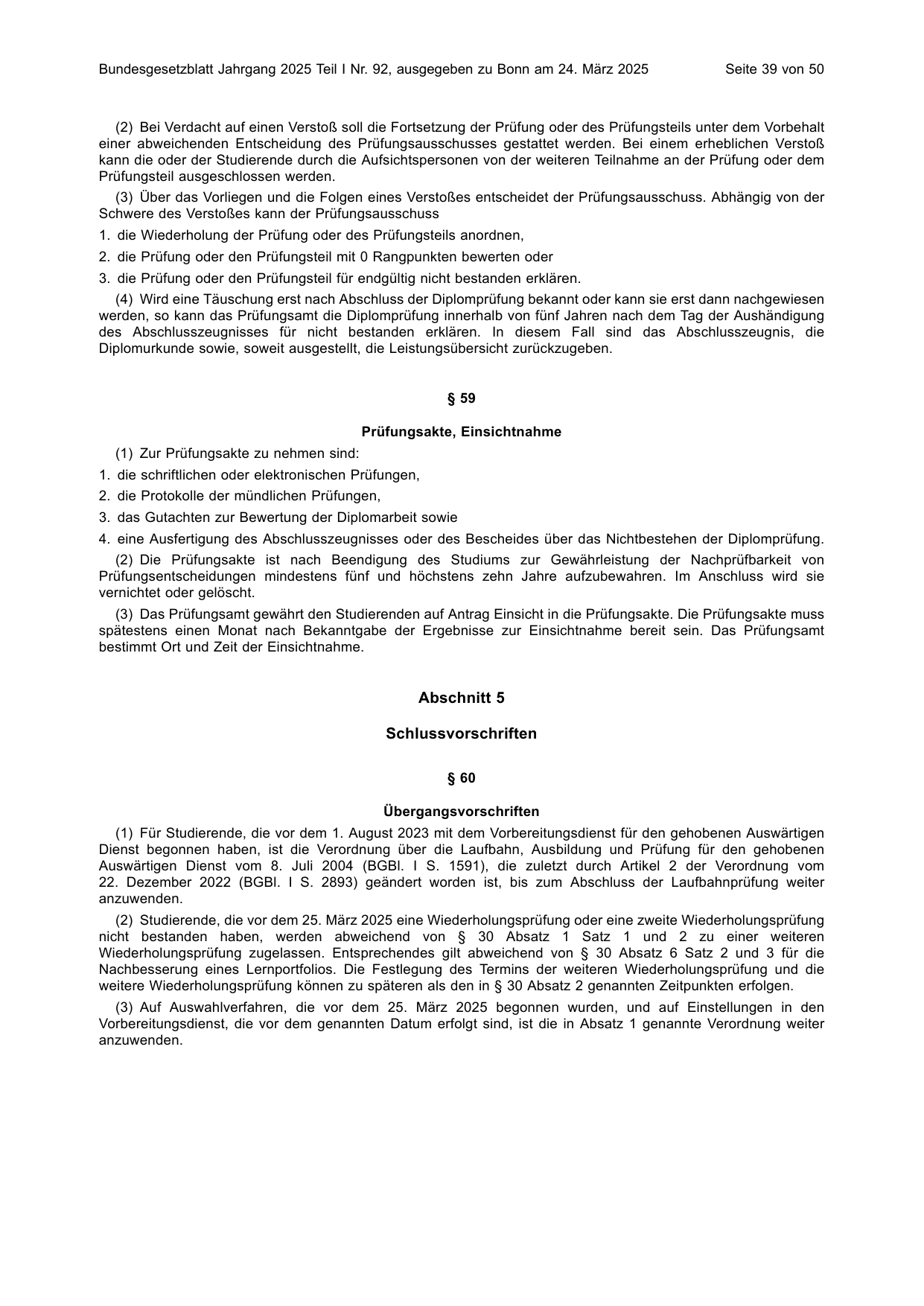 BGBl. 2025, Seite 39 — Originalseite als Abbildung