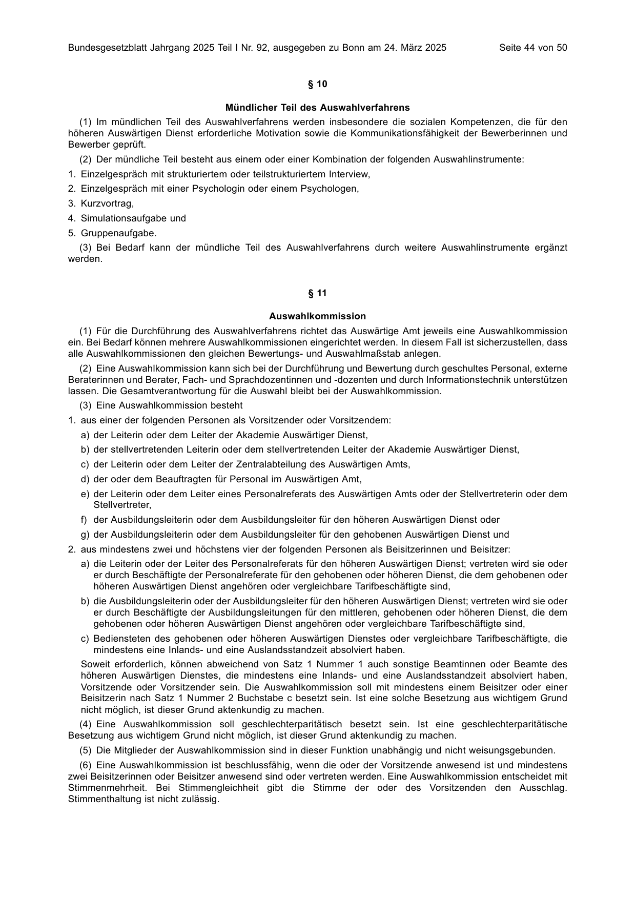 BGBl. 2025, Seite 44 — Originalseite als Abbildung
