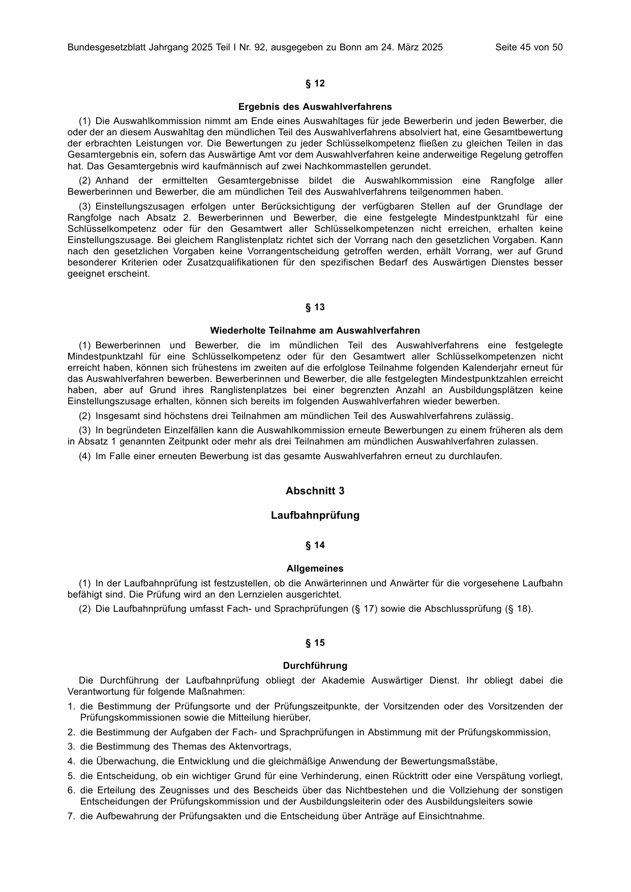 BGBl. 2025, Seite 45 — Originalseite als Abbildung