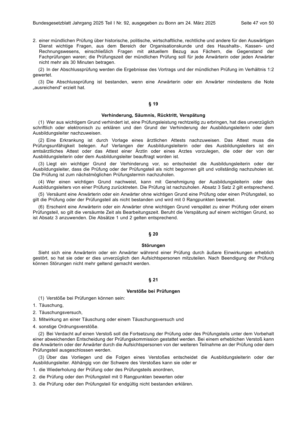BGBl. 2025, Seite 47 — Originalseite als Abbildung
