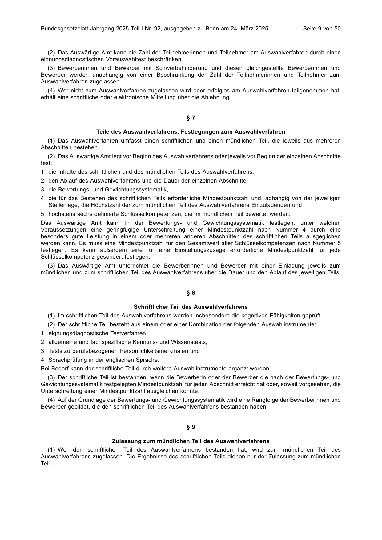 BGBl. 2025, Seite 9 — Originalseite als Abbildung