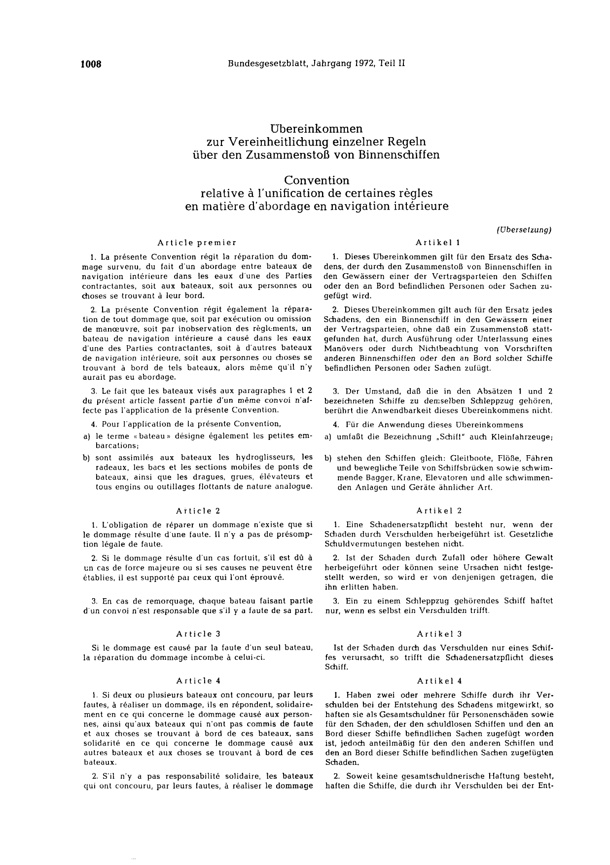 BGBl. 1972, Seite 1008 — Originalseite als Abbildung