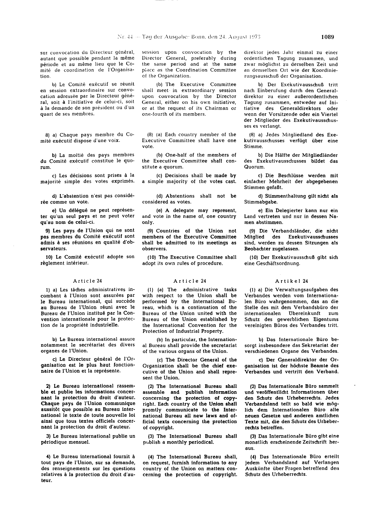 BGBl. 1973, Seite 1089 — Originalseite als Abbildung