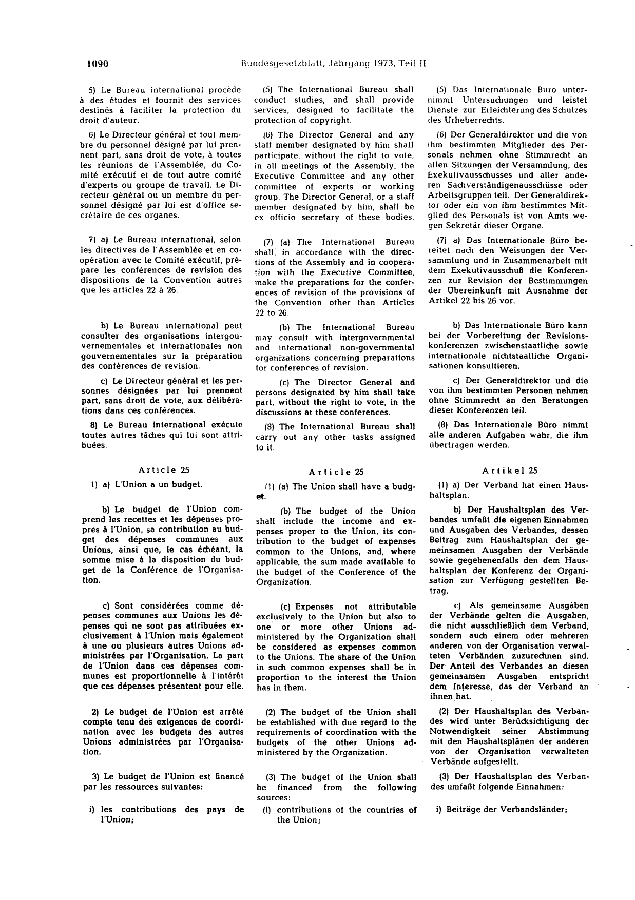 BGBl. 1973, Seite 1090 — Originalseite als Abbildung