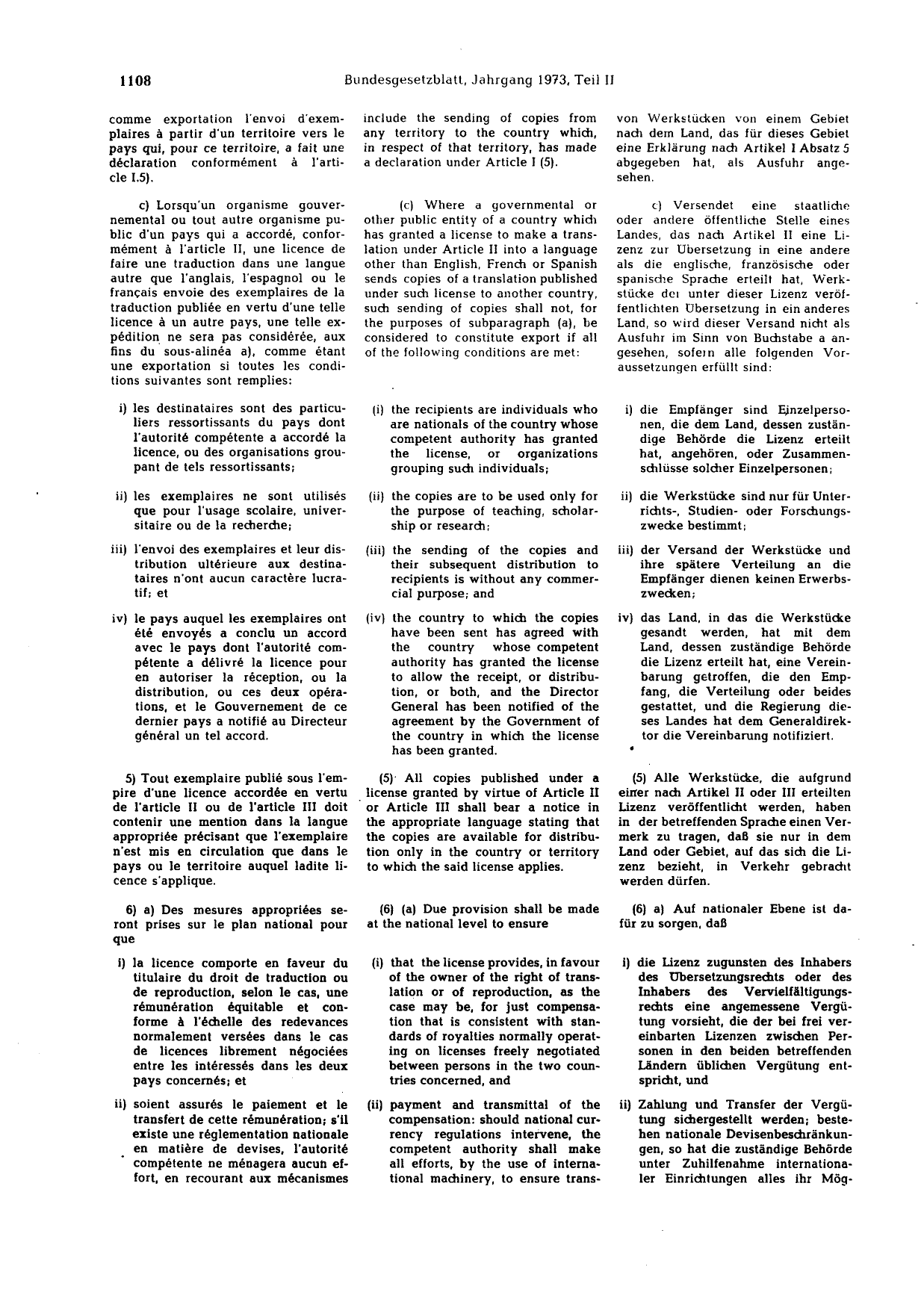 BGBl. 1973, Seite 1108 — Originalseite als Abbildung