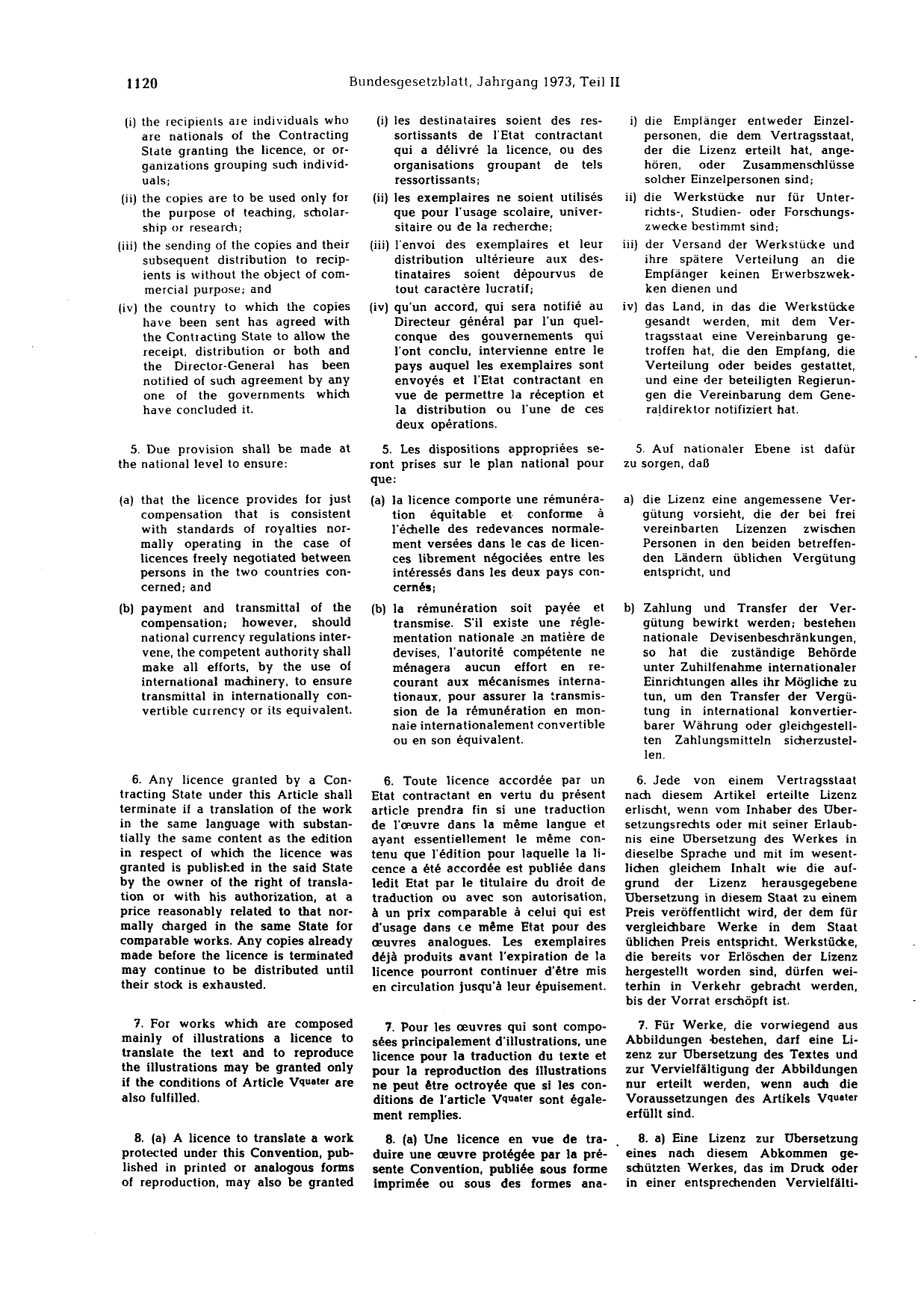 BGBl. 1973, Seite 1120 — Originalseite als Abbildung