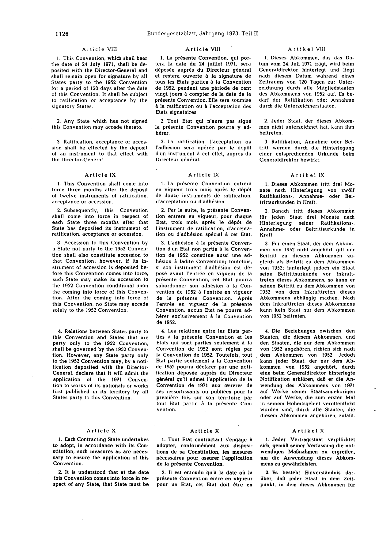 BGBl. 1973, Seite 1126 — Originalseite als Abbildung