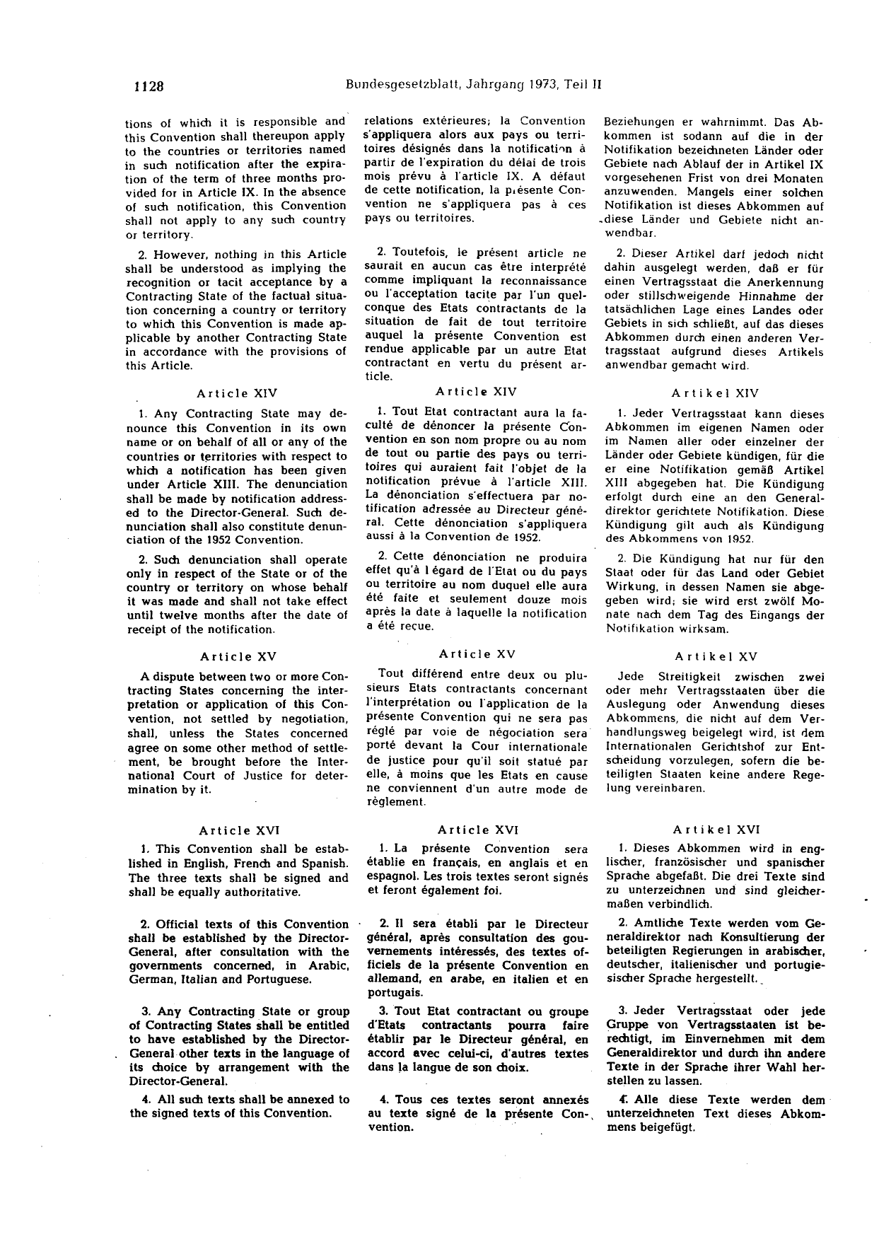 BGBl. 1973, Seite 1128 — Originalseite als Abbildung