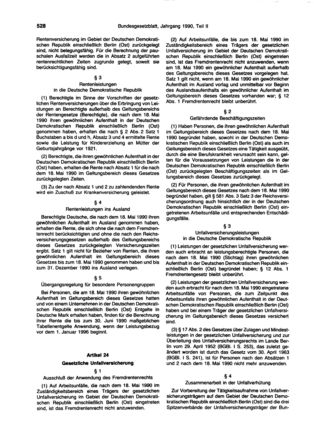 BGBl. 1990, Seite 528 — Originalseite als Abbildung