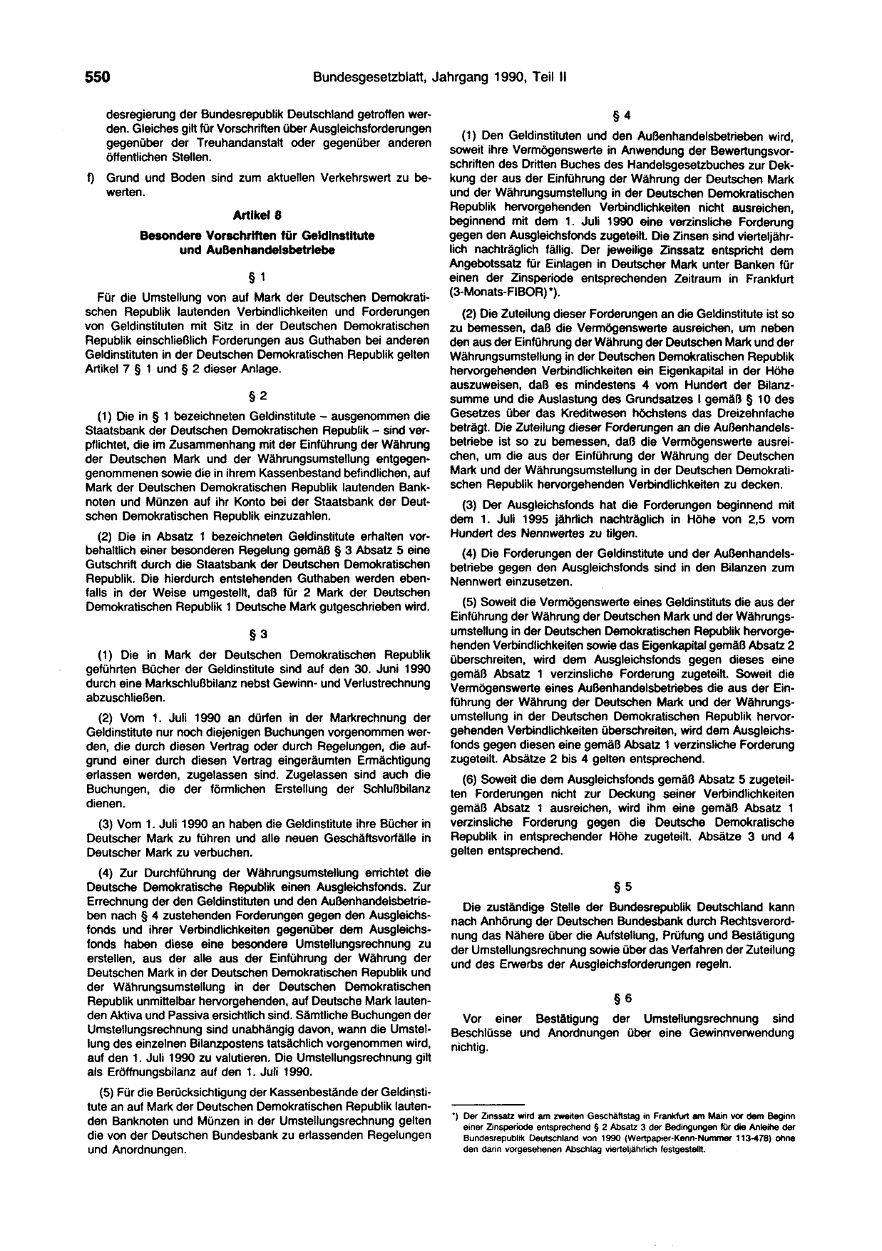 BGBl. 1990, Seite 550 — Originalseite als Abbildung