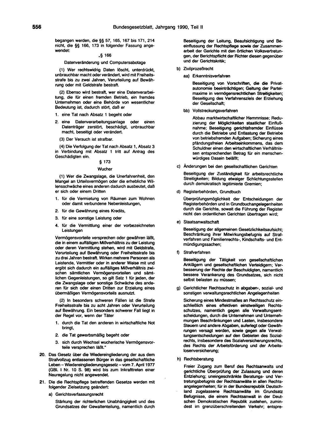 BGBl. 1990, Seite 556 — Originalseite als Abbildung