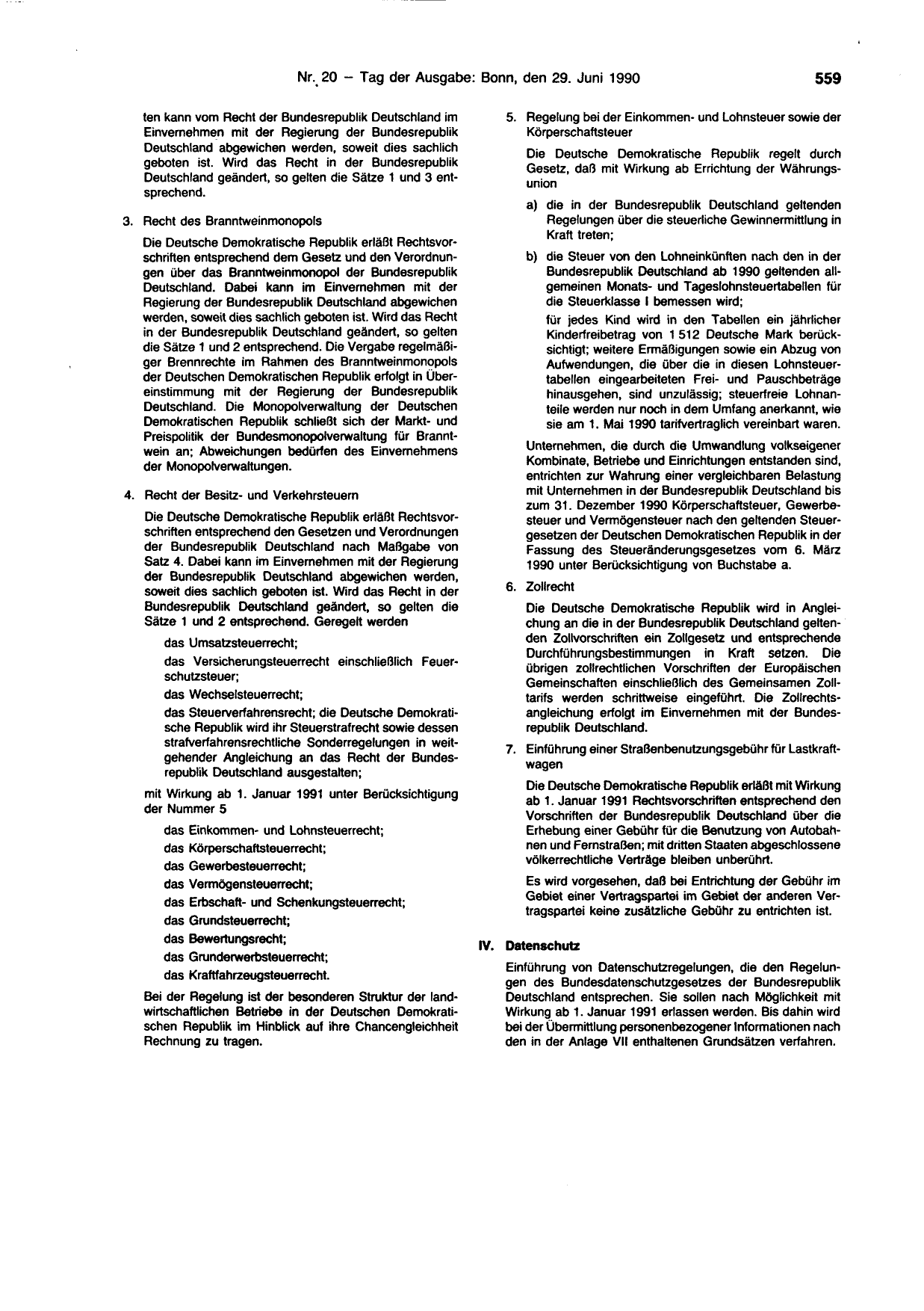 BGBl. 1990, Seite 559 — Originalseite als Abbildung