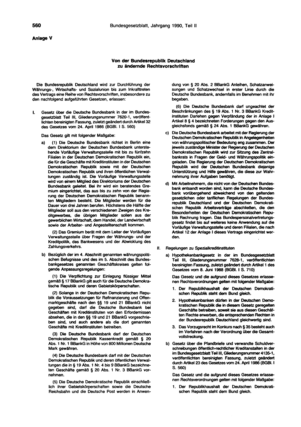 BGBl. 1990, Seite 560 — Originalseite als Abbildung