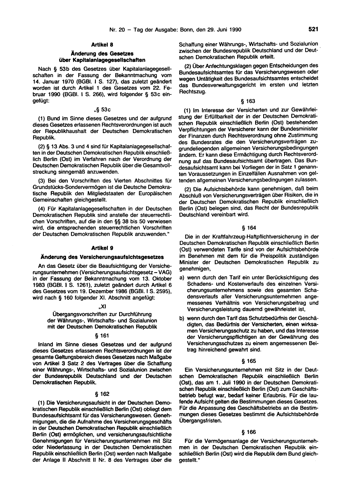 BGBl. 1990, Seite 521 — Originalseite als Abbildung