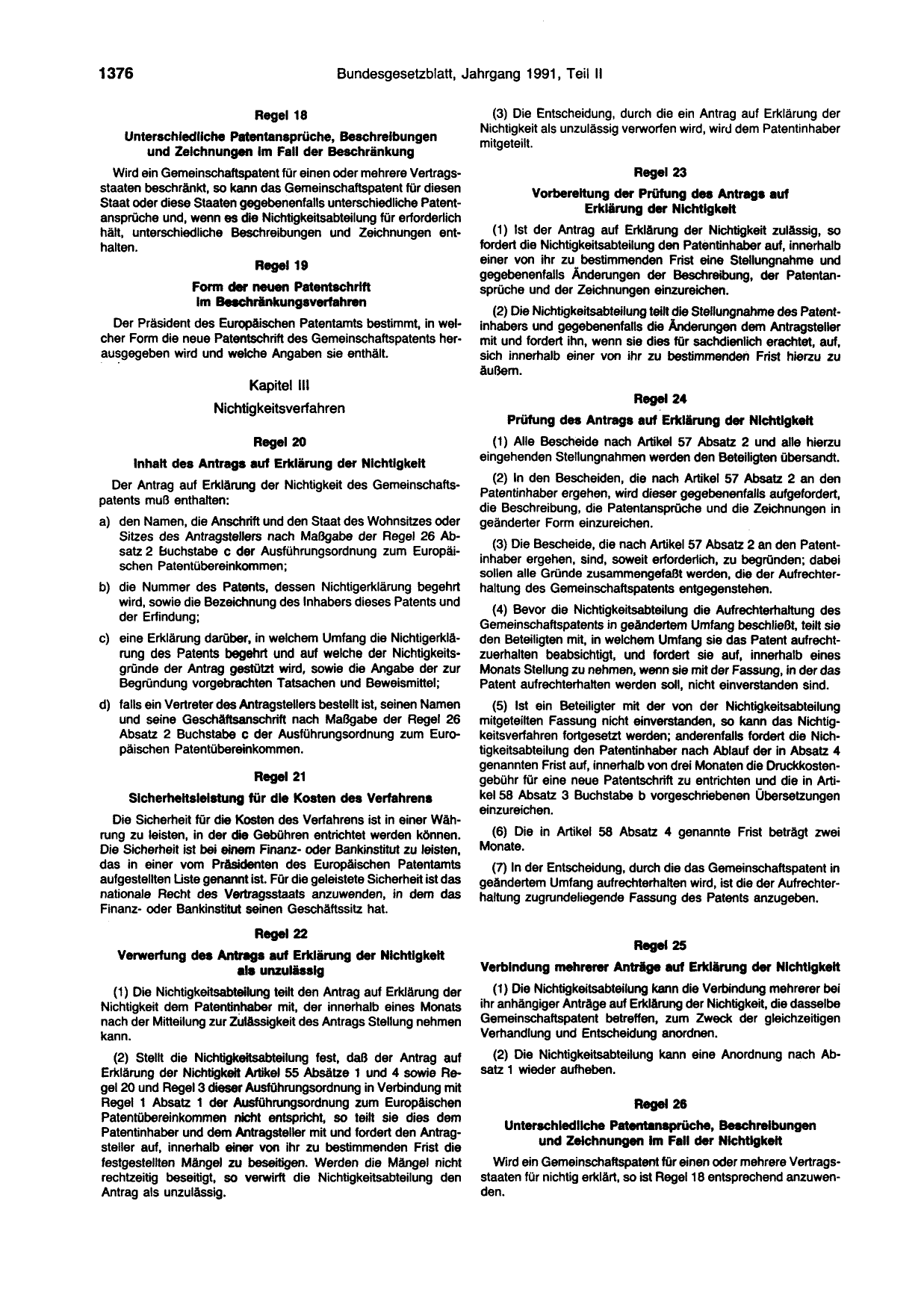 BGBl. 1991, Seite 1376 — Originalseite als Abbildung