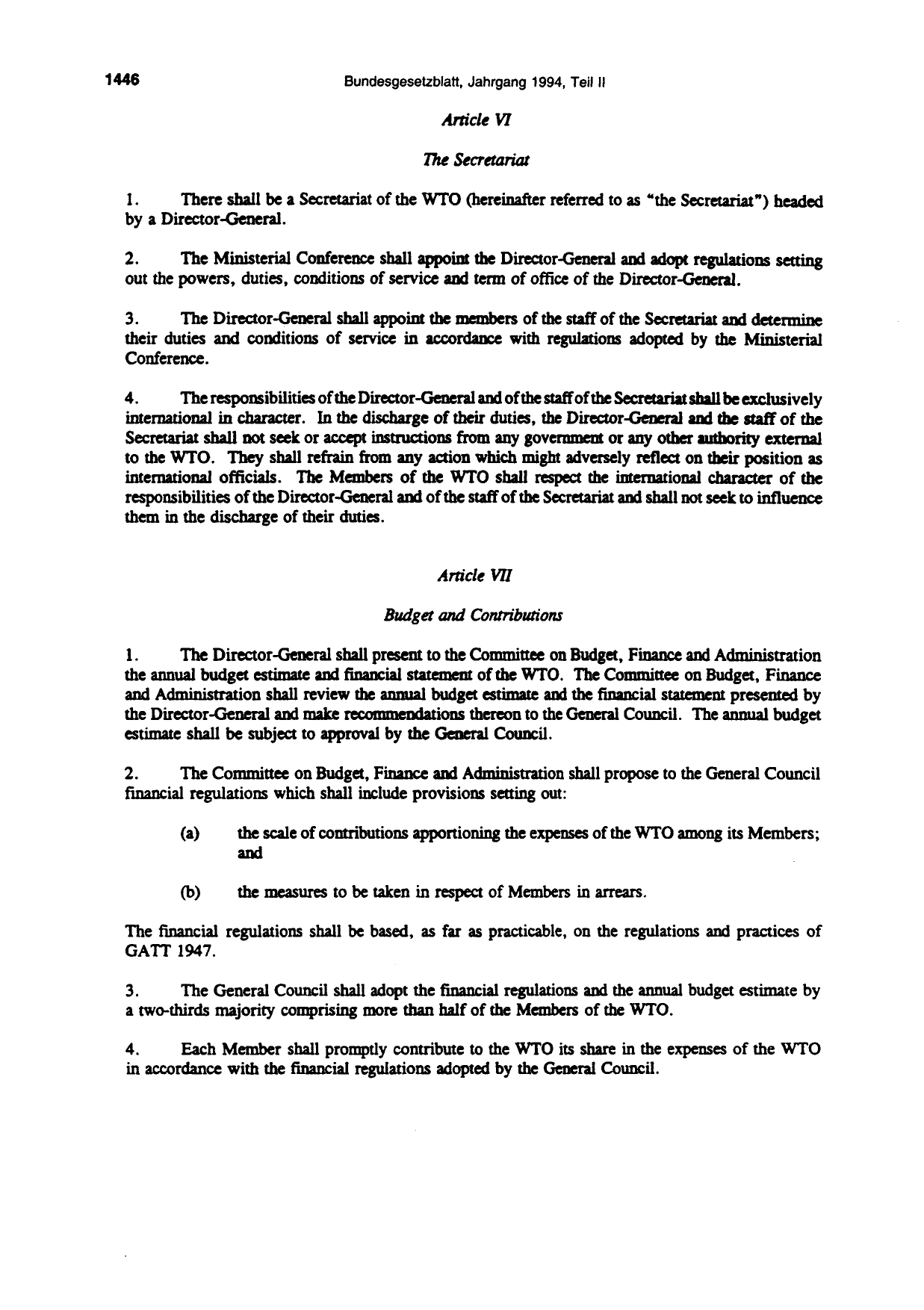 BGBl. 1994, Seite 1446 — Originalseite als Abbildung