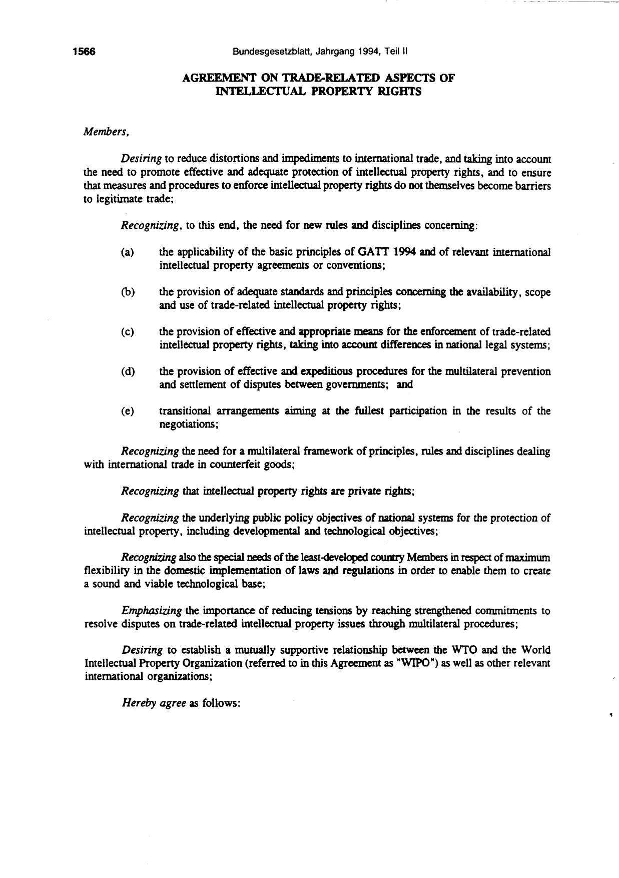 BGBl. 1994, Seite 1566 — Originalseite als Abbildung