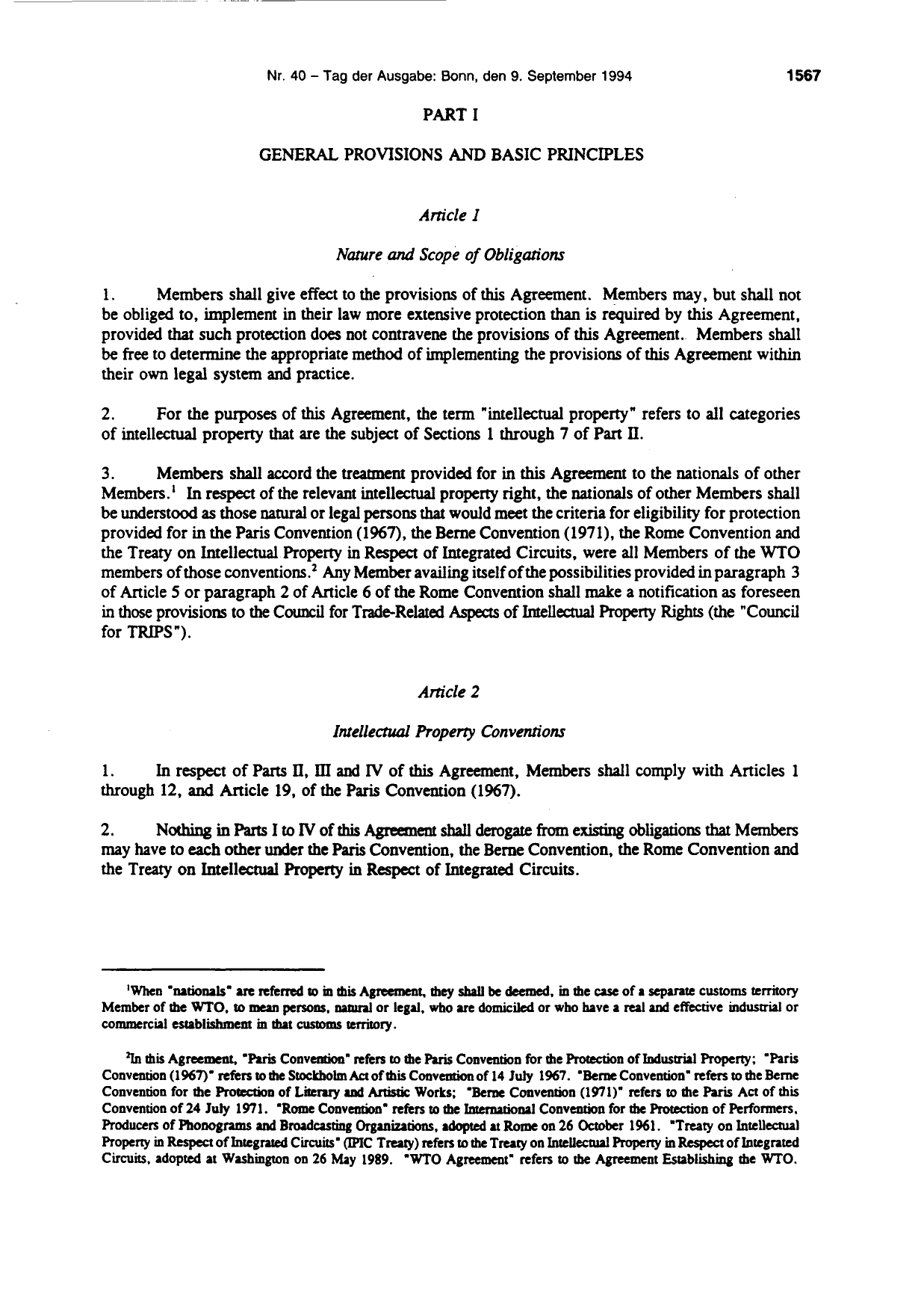 BGBl. 1994, Seite 1567 — Originalseite als Abbildung