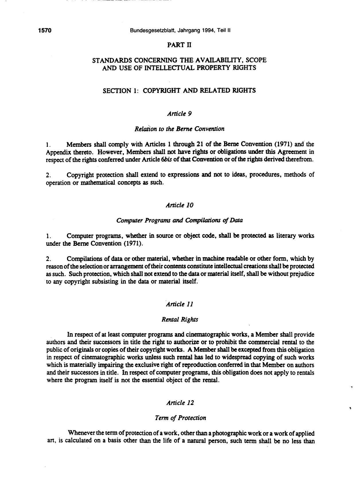 BGBl. 1994, Seite 1570 — Originalseite als Abbildung