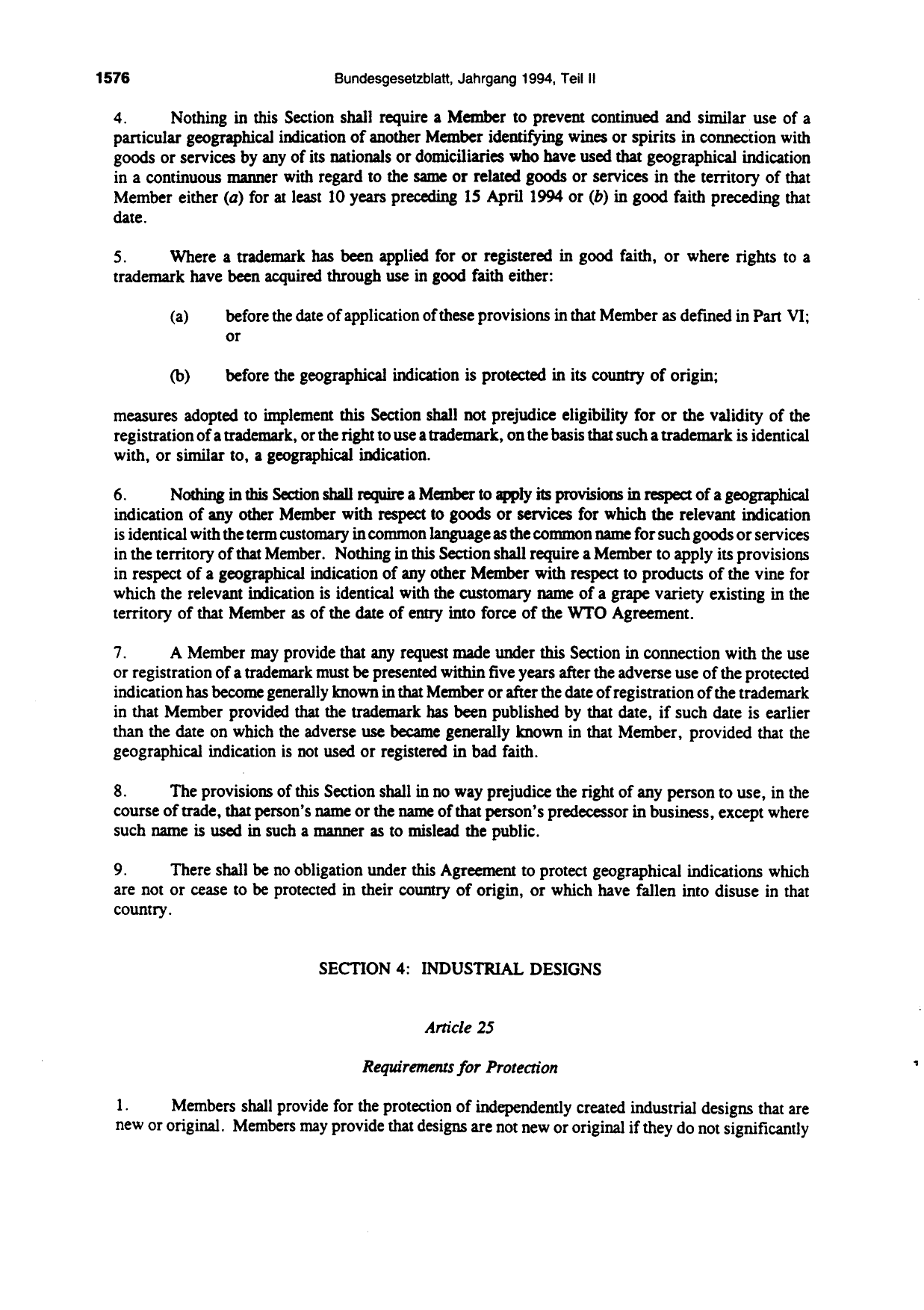 BGBl. 1994, Seite 1576 — Originalseite als Abbildung