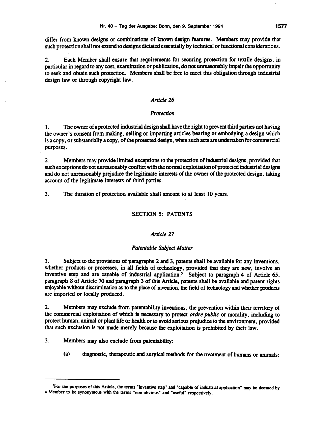 BGBl. 1994, Seite 1577 — Originalseite als Abbildung