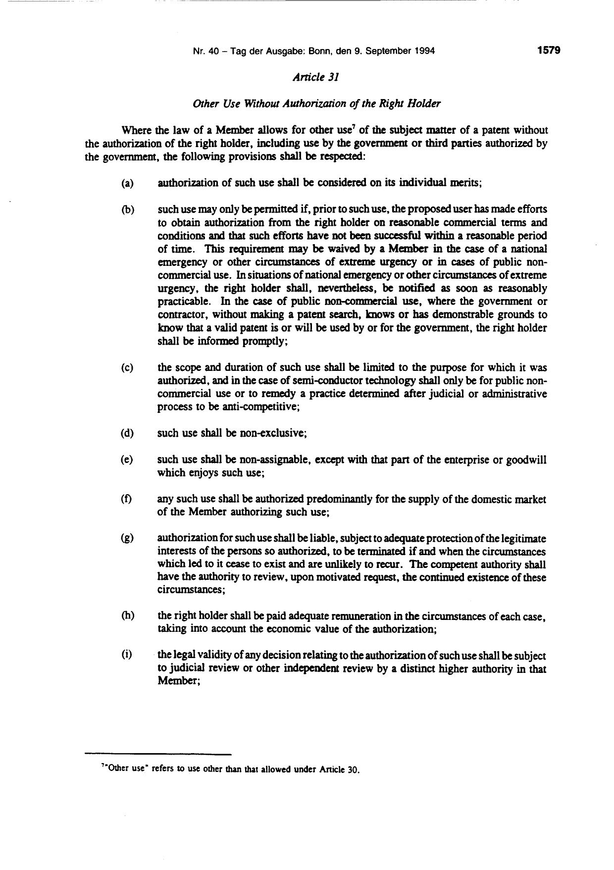 BGBl. 1994, Seite 1579 — Originalseite als Abbildung