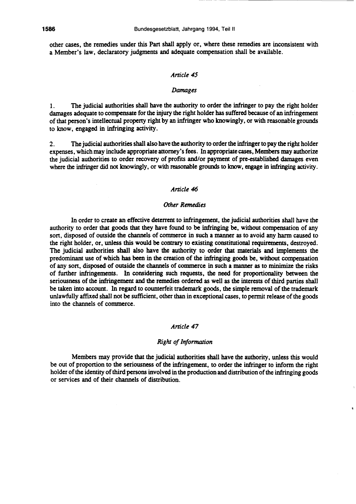 BGBl. 1994, Seite 1586 — Originalseite als Abbildung