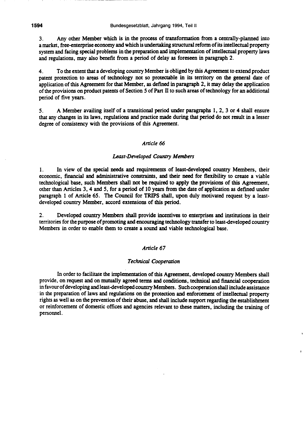 BGBl. 1994, Seite 1594 — Originalseite als Abbildung
